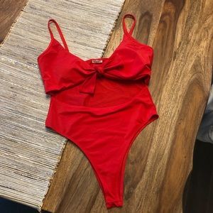 🆕 Sexy Red One Piece Bathing Suit - L